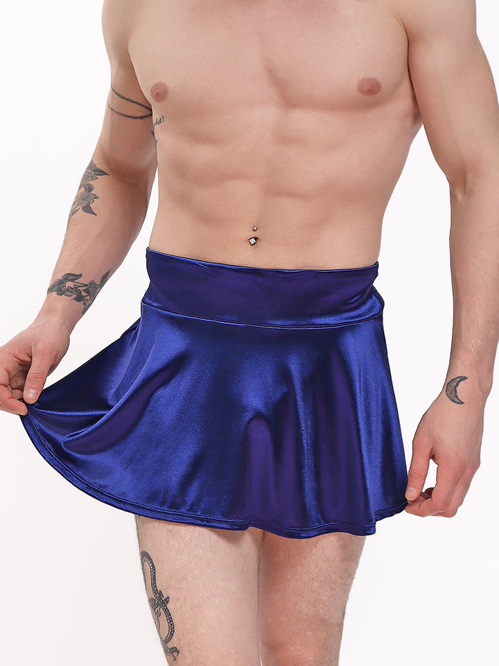 men's navy blue satin skirt - XDress UK