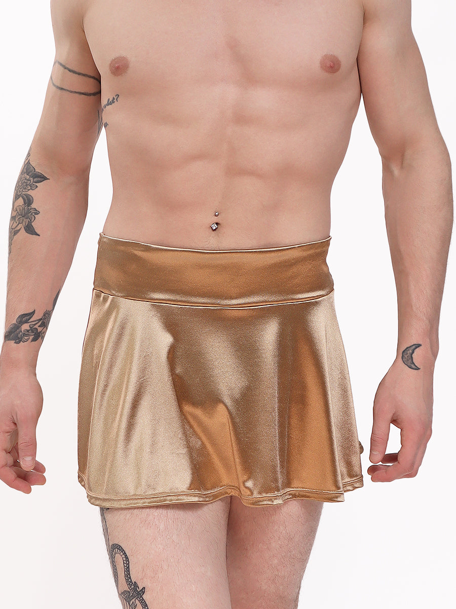 men's gold satin skirt - XDress UK