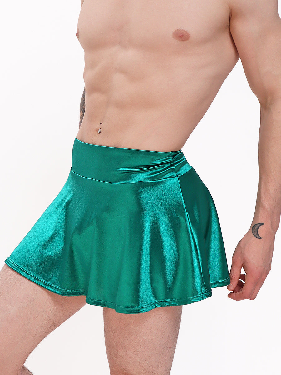 men's green satin skirt - XDress UK