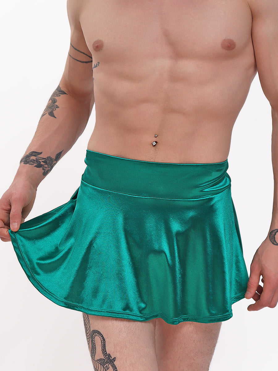 men's green satin skirt - XDress UK