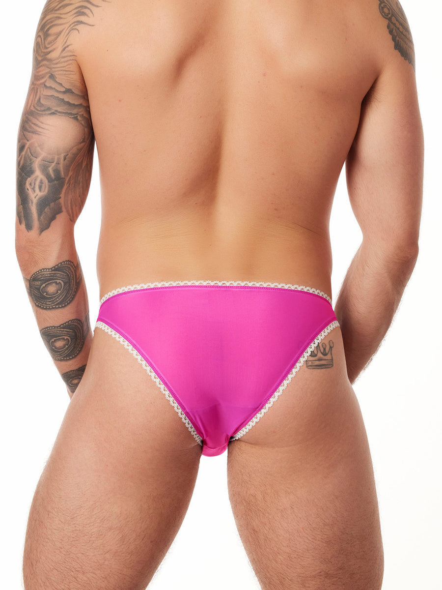 men's pink mesh picot panties - XDress UK