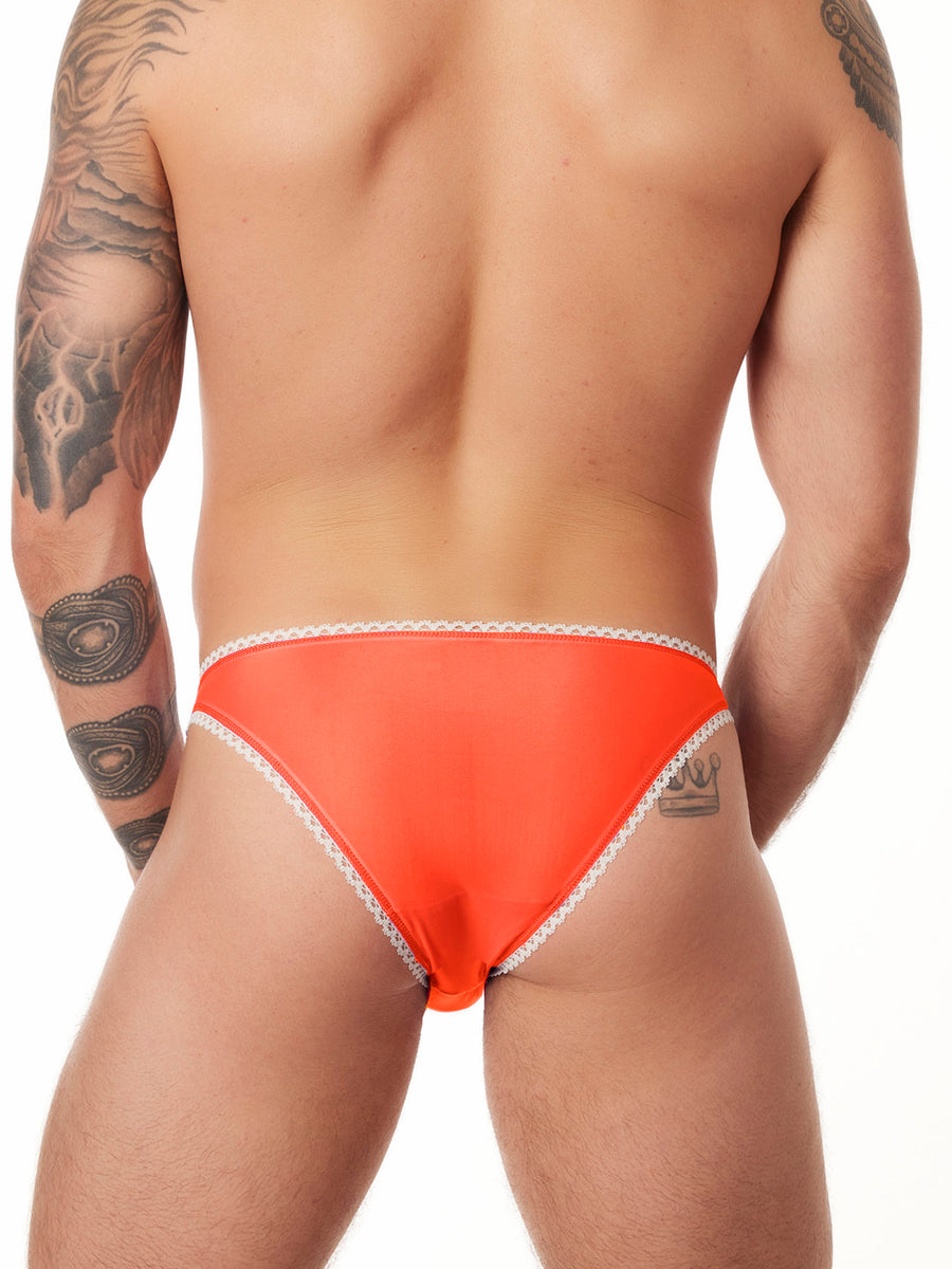 men's orange mesh picot panties XDress UK