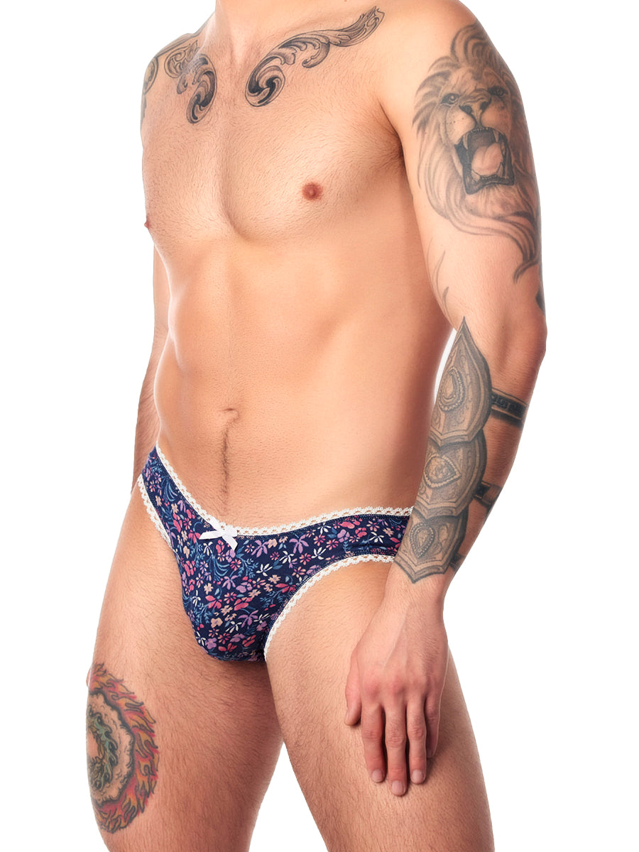 Men's navy floral panty