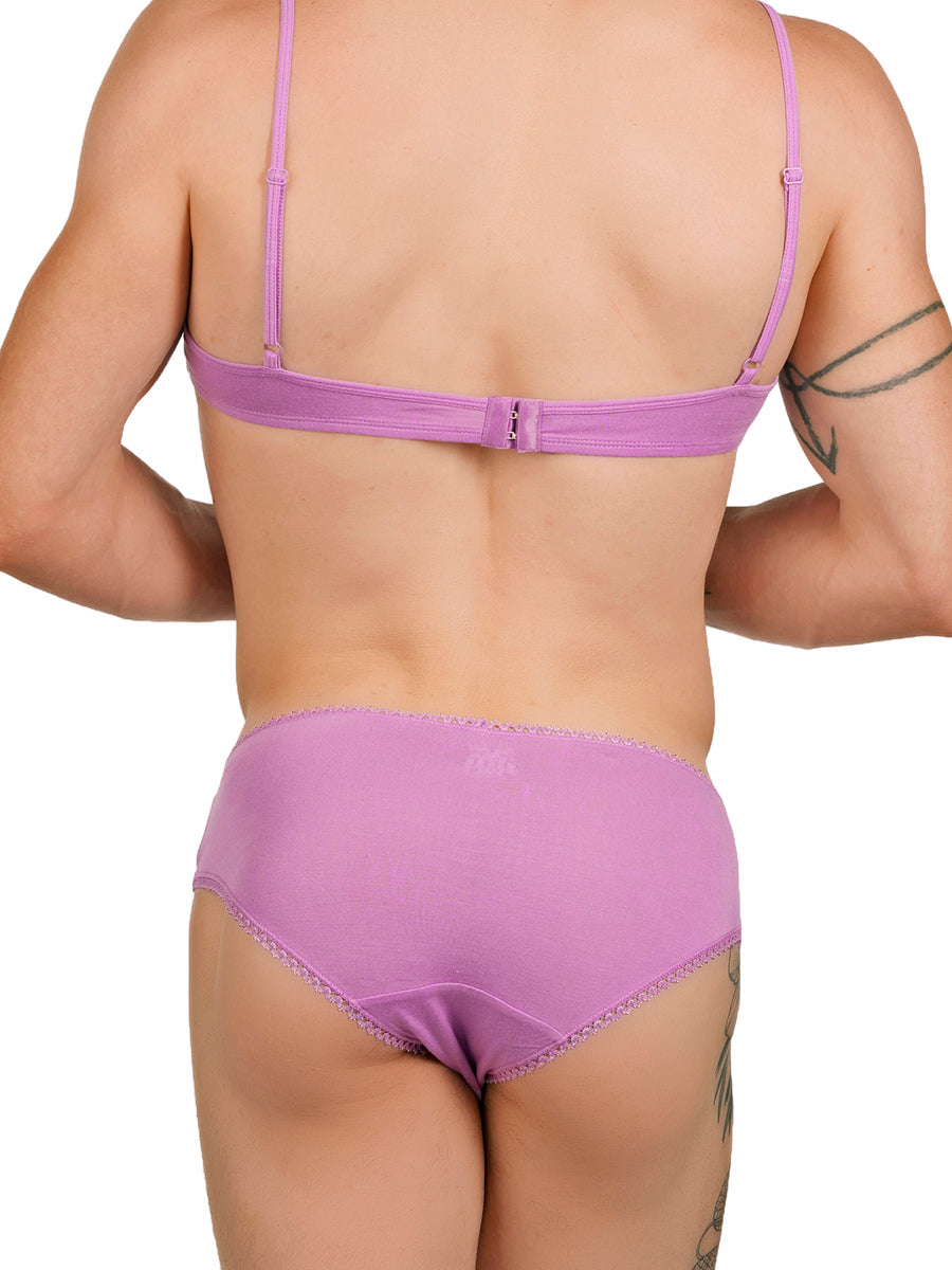 men's purple lace & modal bra - XDress UK