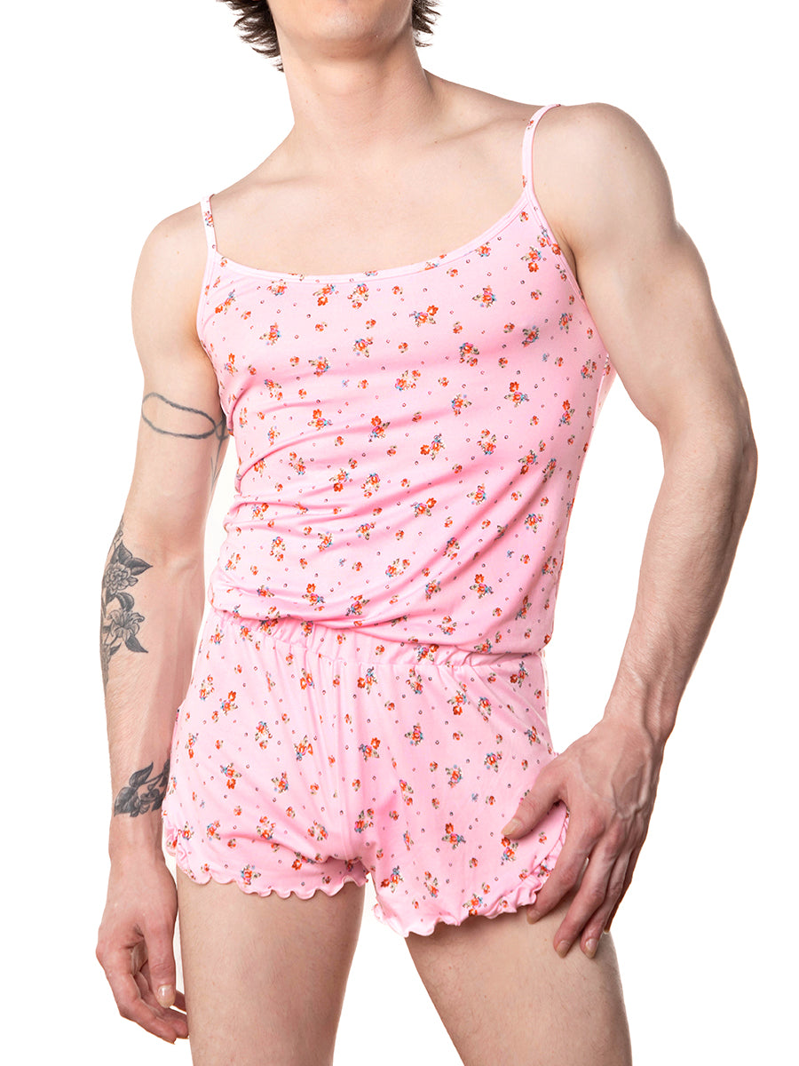 men's pink floral romper - XDress UK