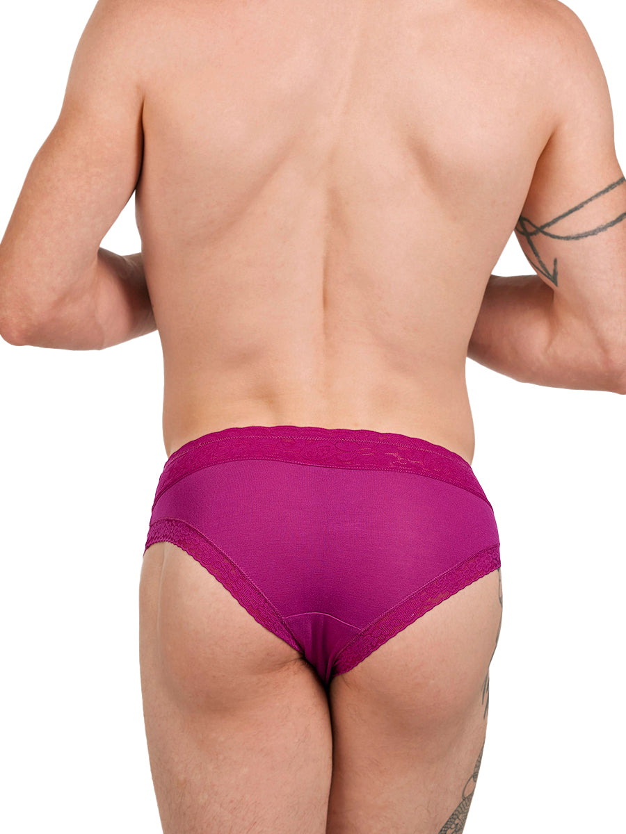 Men's Pink Lace & Modal Panties - XDress UK