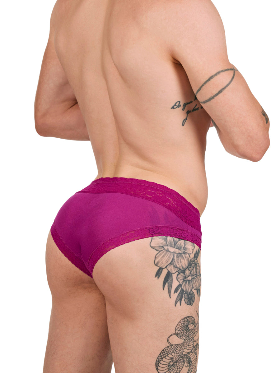 Men's Pink Lace & Modal Panties - XDress UK