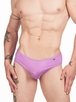 men's purple modal picot panties - XDress UK