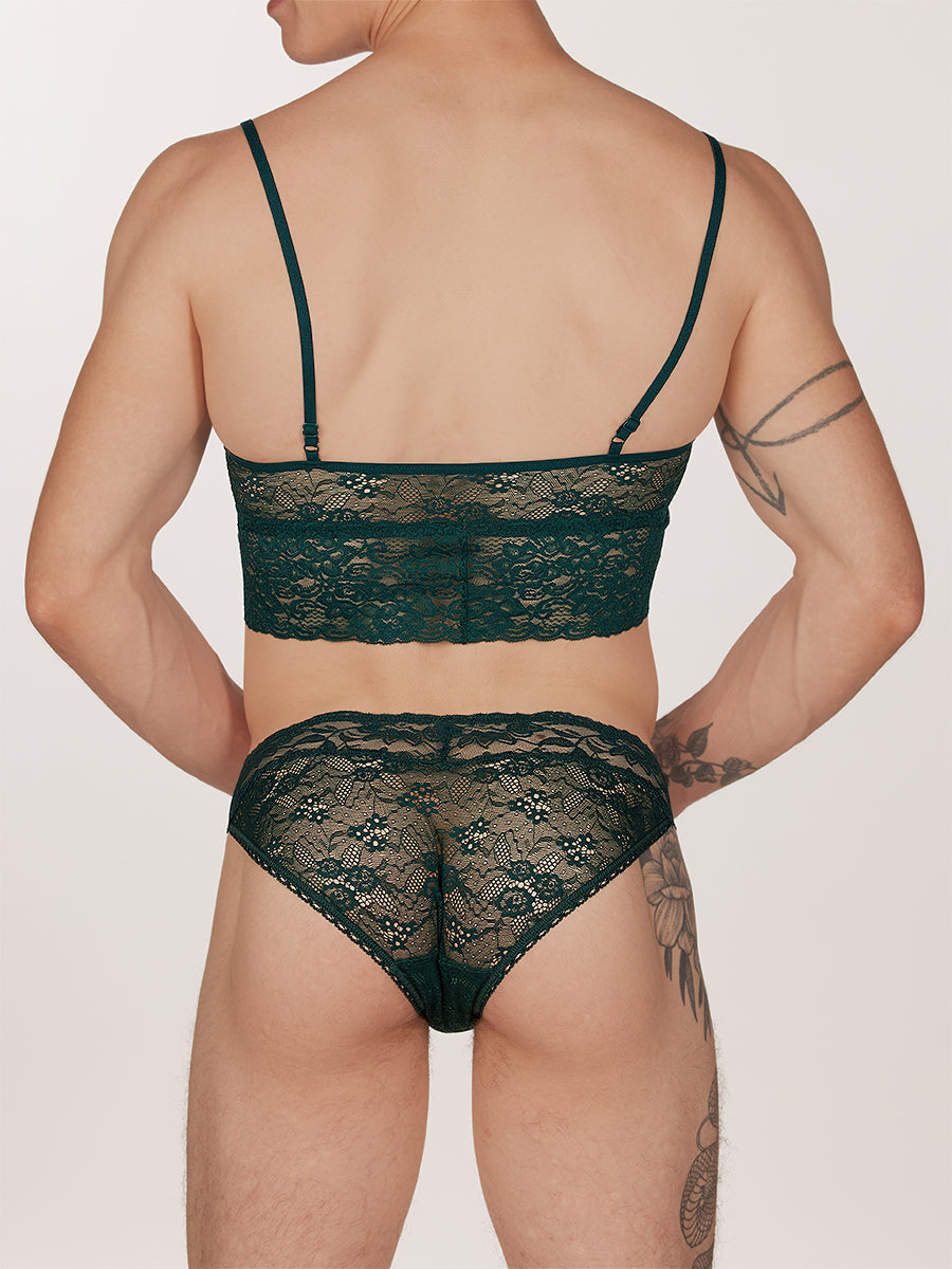 men's green lace bralette - XDress UK