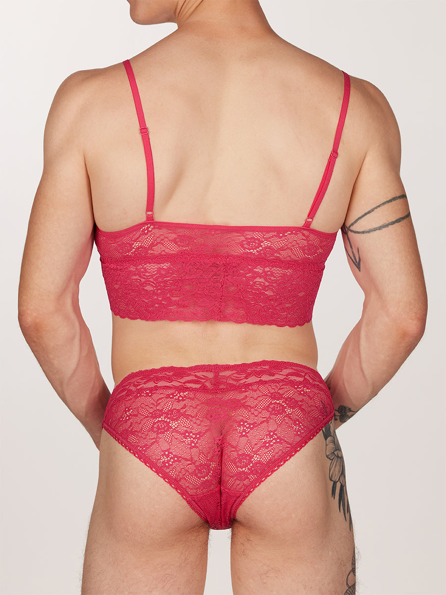 men's pink lace bra - XDress UK