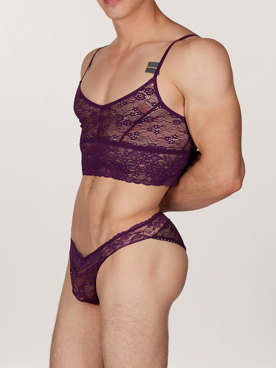 men's purple lace bralette - XDress UK