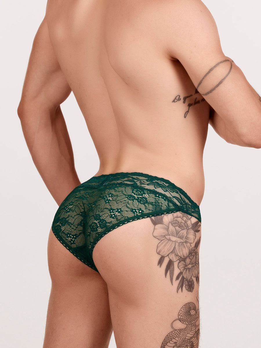 men's green lace tanga - XDress UK