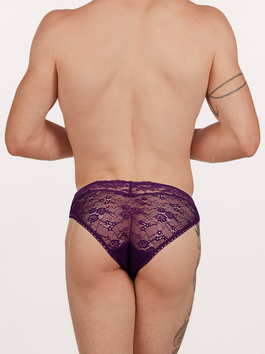 men's purple lace tanga - XDress UK