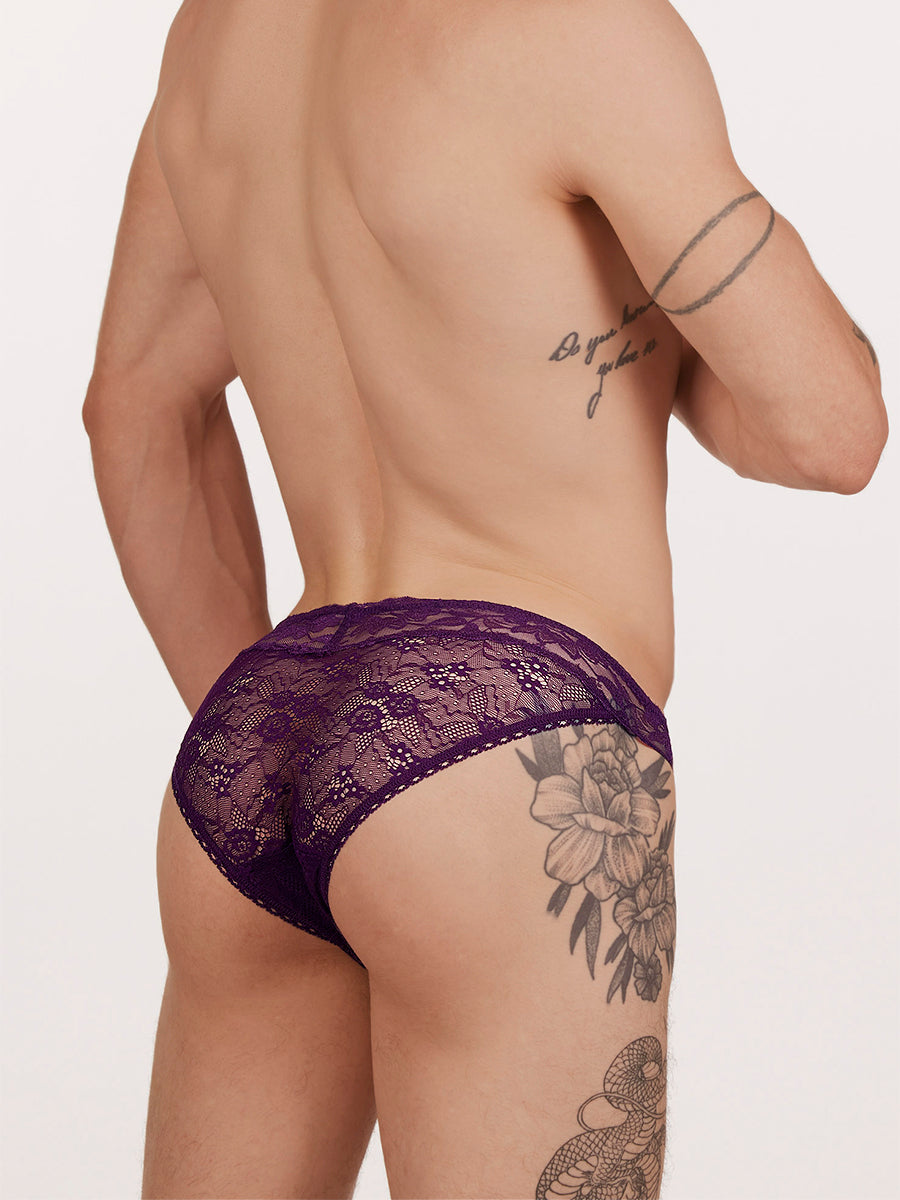 men's purple lace tanga - XDress UK