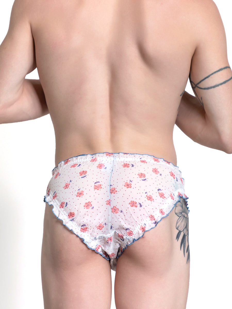 Men's white see-thru chiffon panty