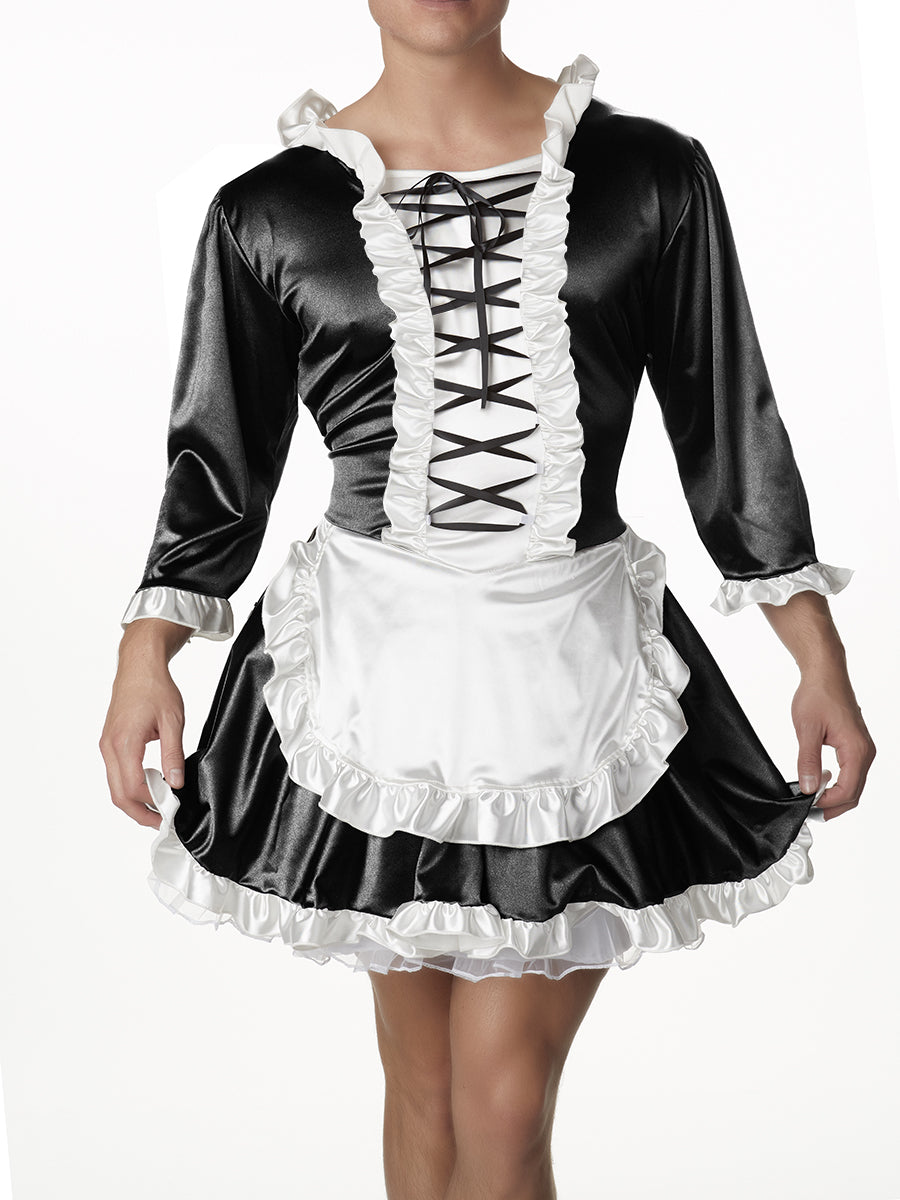 Men's Satin French Maid Dress