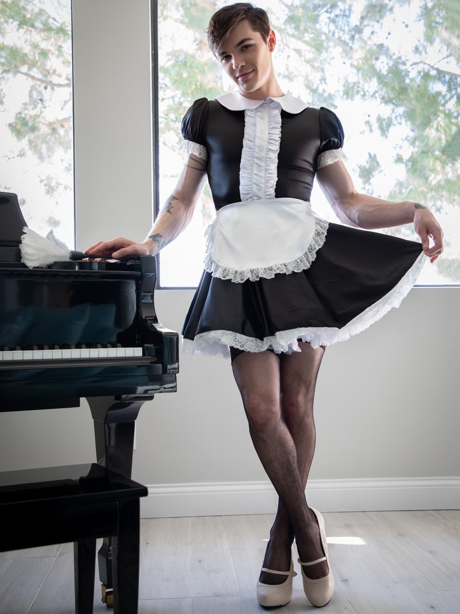 Men's black maid dress