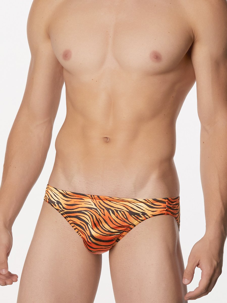 Men's tiger print satin panty