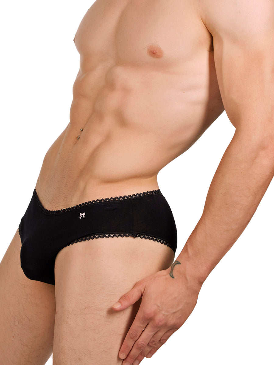 men's black picot panties - XDress UK